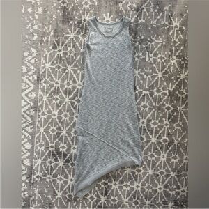 EUC S Gray Sleeveless Asymmetrical midi Dress scoop neck 100% cotton sleeveless